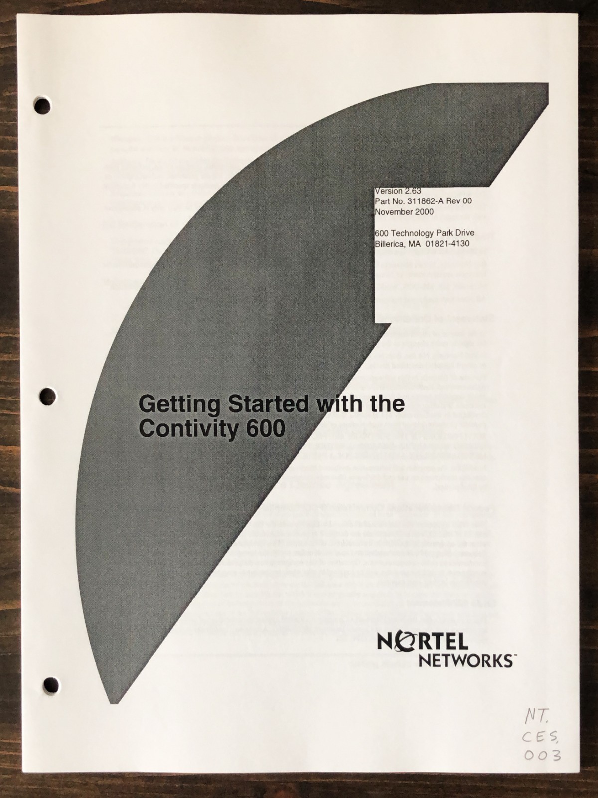 Nortel Networks - Getting Started With The Contivity 600 (2000)