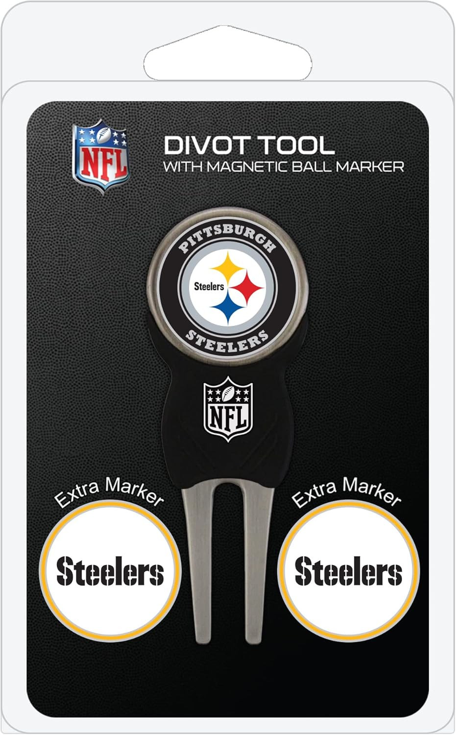 Team Golf NFL Divot Tool with 3 Golf Ball Markers Pack, Markers Are Removable Ma