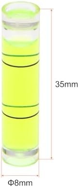 15pcs Small Cylindrical Bubble Level Vials 8x35mm PMMA Mini Horizontal Bubble Sp