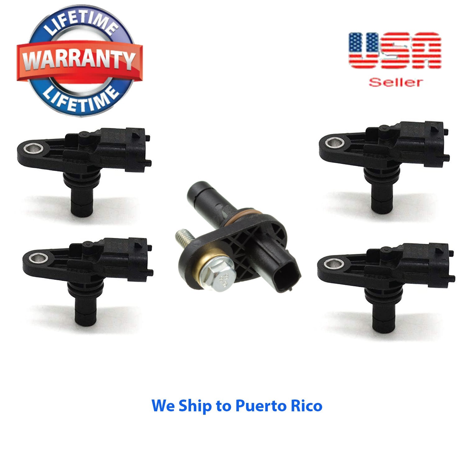 Set of 4 Camshaft Position & 1 crankshaft Position Sensors Fits: GM Saab Suzuki
