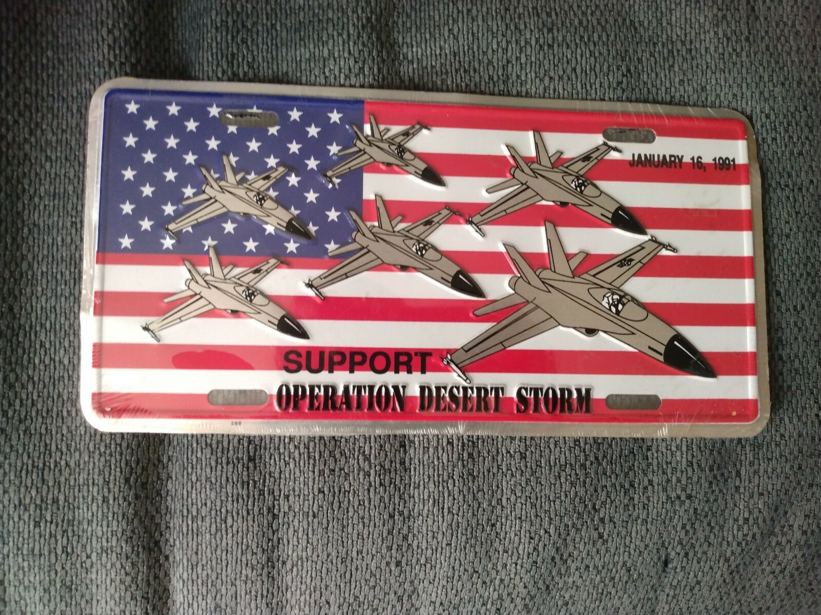Support Operation Desert Storm 1991 Car Tag License Plate US Military Soldier
