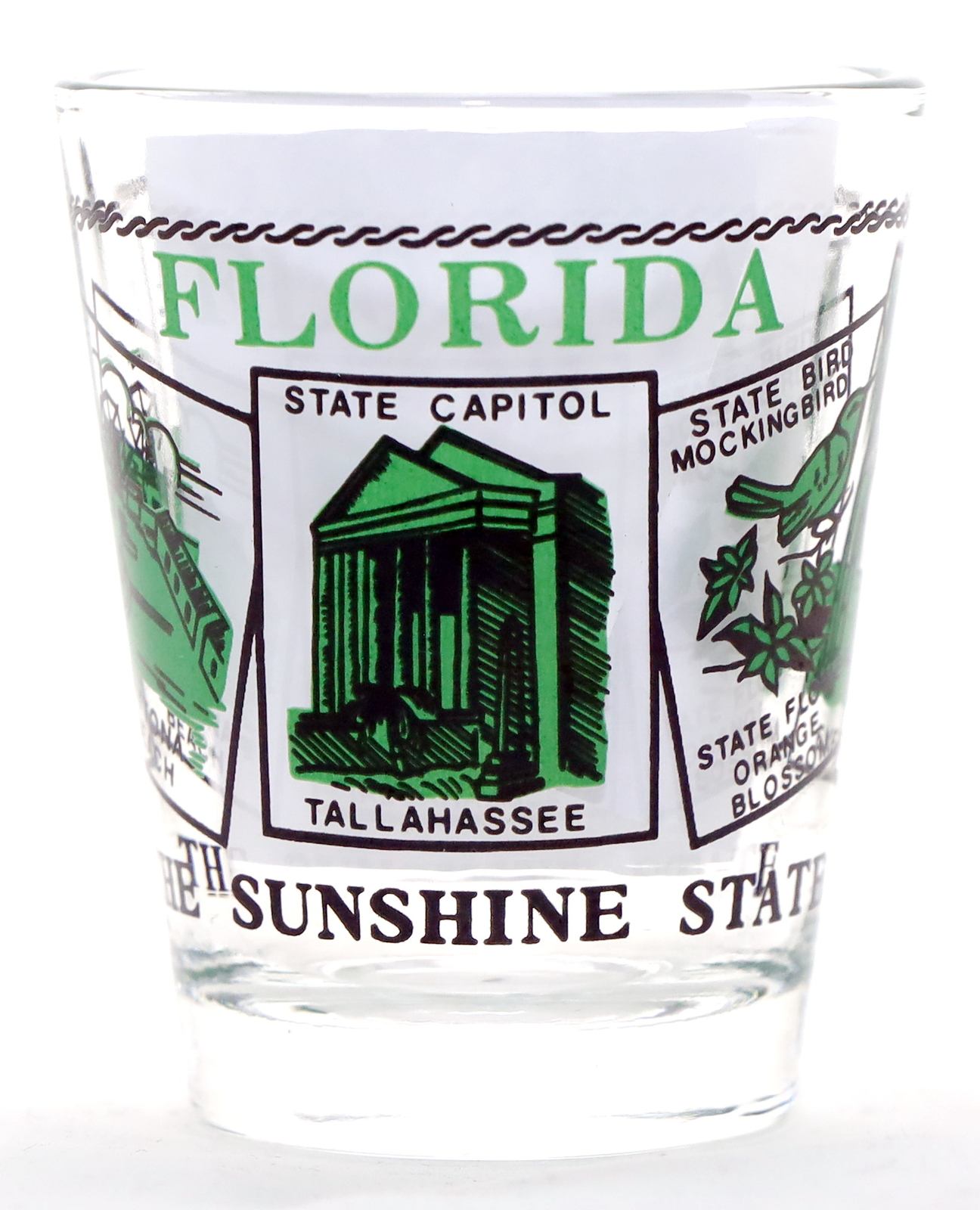 FLORIDA SCENERY GREEN CLASSIC DESIGN SHOT GLASS SHOTGLASS
