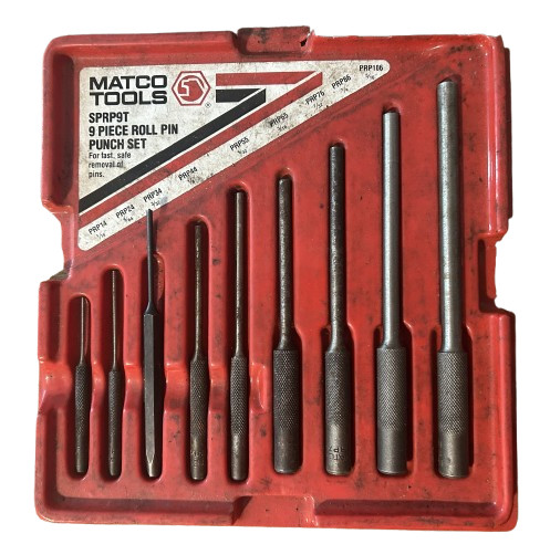 Matco 8pc Roll Pin Punch Set – 1 Missing Replaced by Mac 3/32" Punch – Used