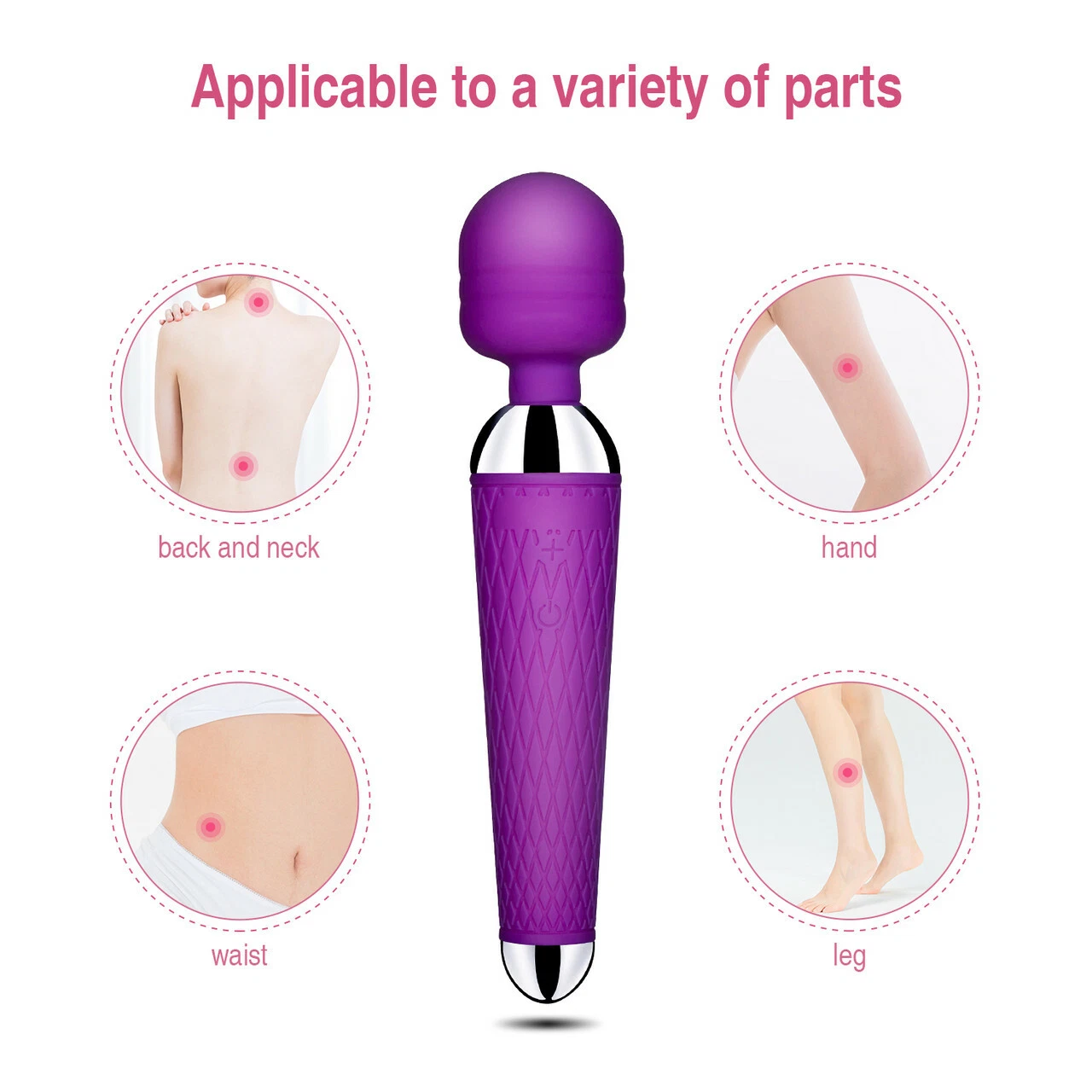 2024 Handheld Massager Wand Vibrating Massage Full Body Therapy Multi-Speed