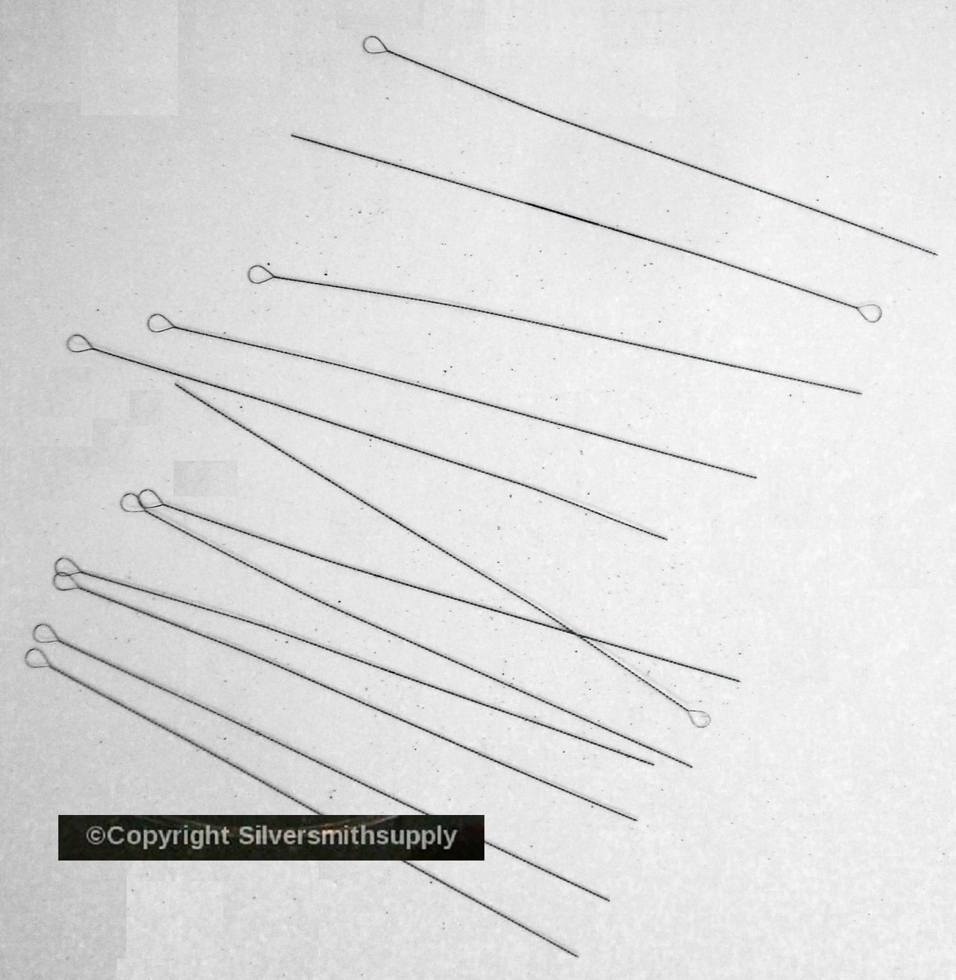 12 Steel twist wire beading needles, beading supplies, large eye needles BN001