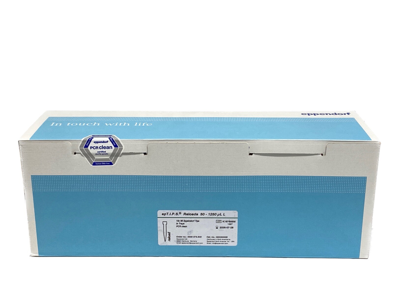 (960/Pk) EPPENDORF 1250uL epT.I.P.S. Reloads Pipette Tips 10x96 Trays 022494006