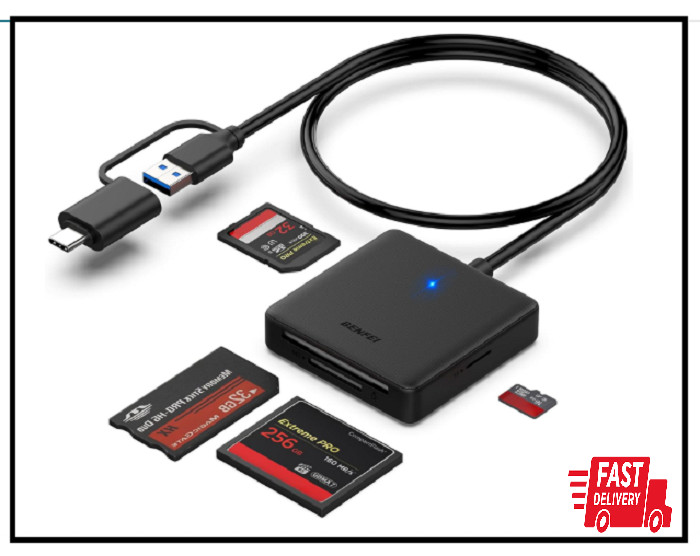 Lector De Tarjetas De Memoria, Usb 4 En 1 Lector De Tarjetas Usb-c A Sd Micro...