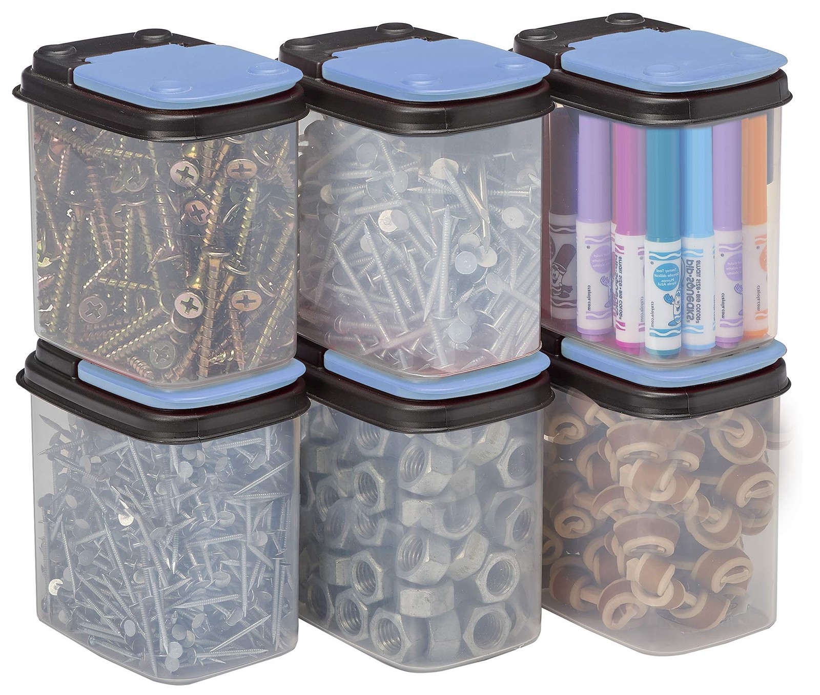 Buddeez Multi-Purpose Hardware Storage Bins Bits and Bolts Small Storage Cont