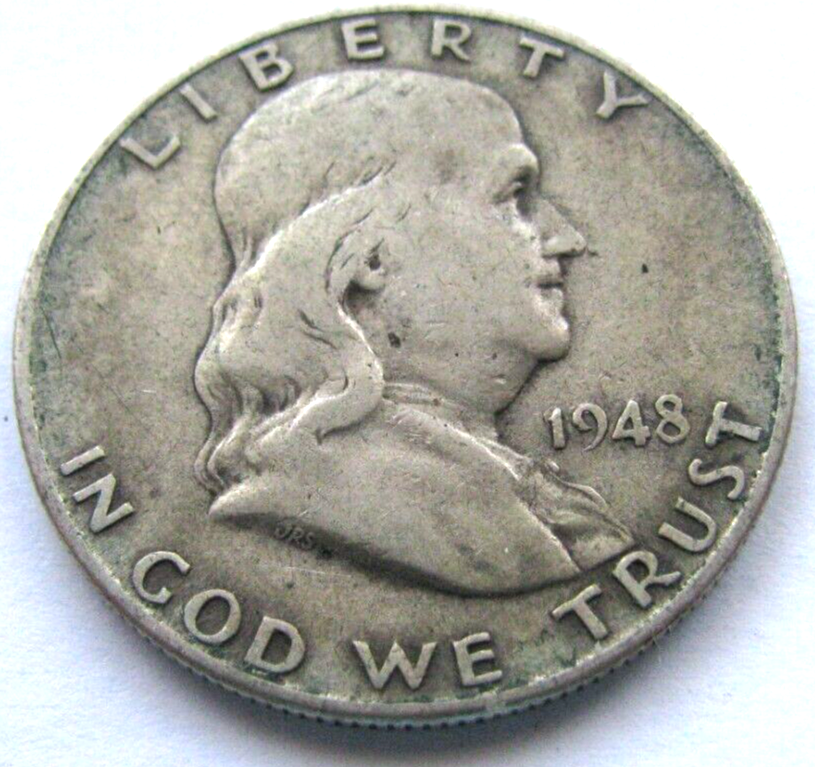 1948-D Franklin Half Dollar - Silver - Key Date - JB