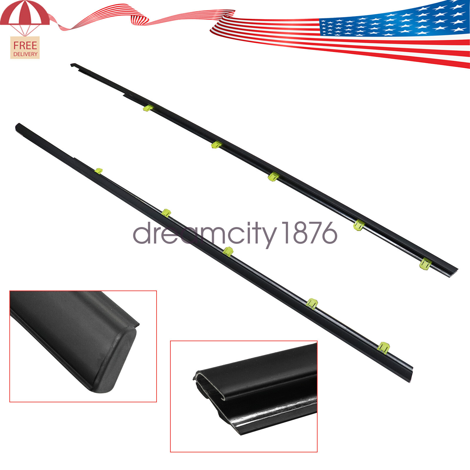 For Honda Civic Coupe 2D 2012-2015 Left + Right Weatherstrip Belt Molding