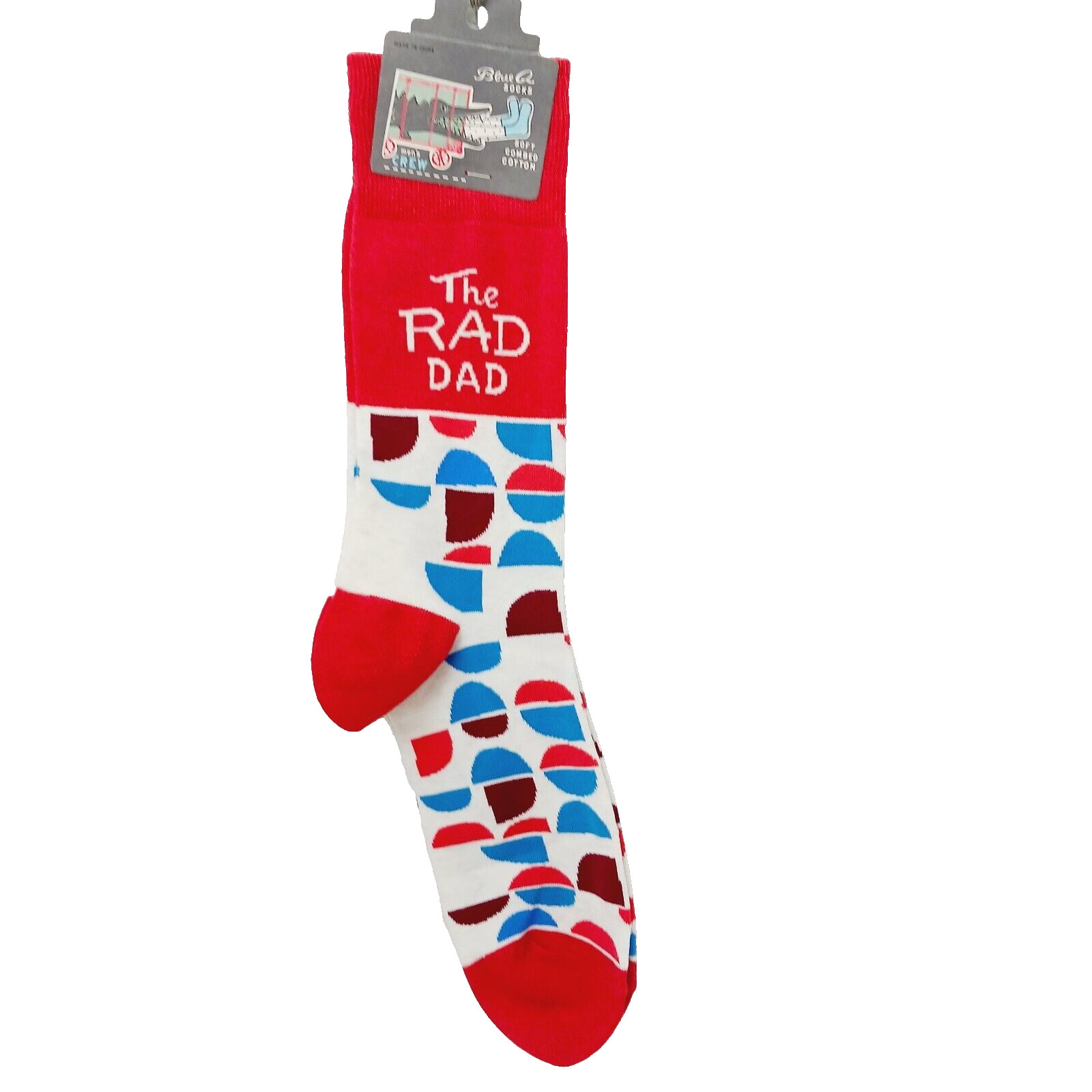 Sock Blue Q Crew Men Women Rad Dad Good Cool Exciting Grandfather Father NWT NEW