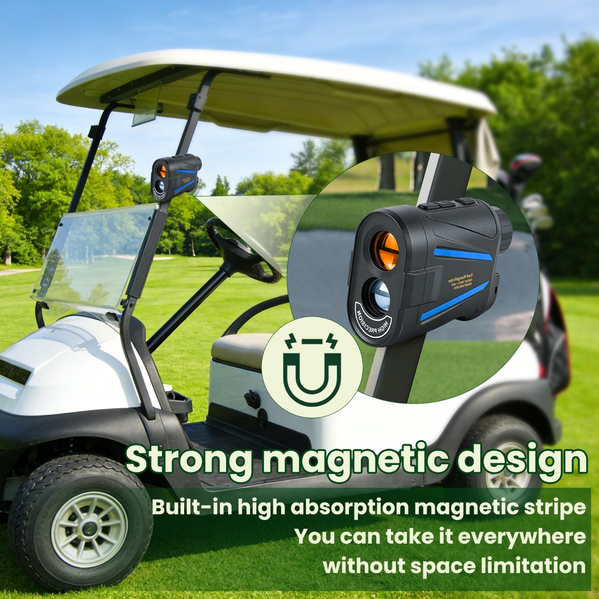 2187 Yard Golf Rangefinder, 6x Magnification, High-Precision Slope Mode Scanning