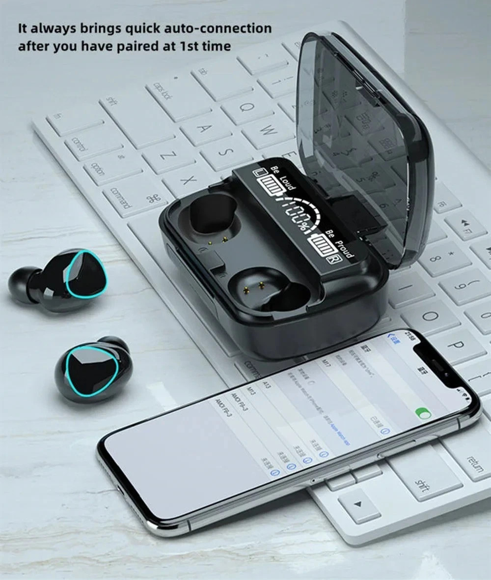 TWS Bluetooth Earbuds Waterproof Bluetooth5.3 Headset Noise Cancelling Wireless~