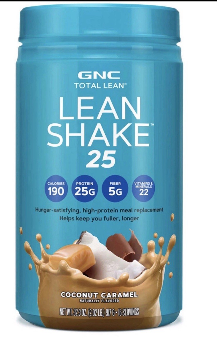 GNC Total Lean Shake 25 Coconut Caramel  2.02 Lbs Meal Replacement, Exp 05/26