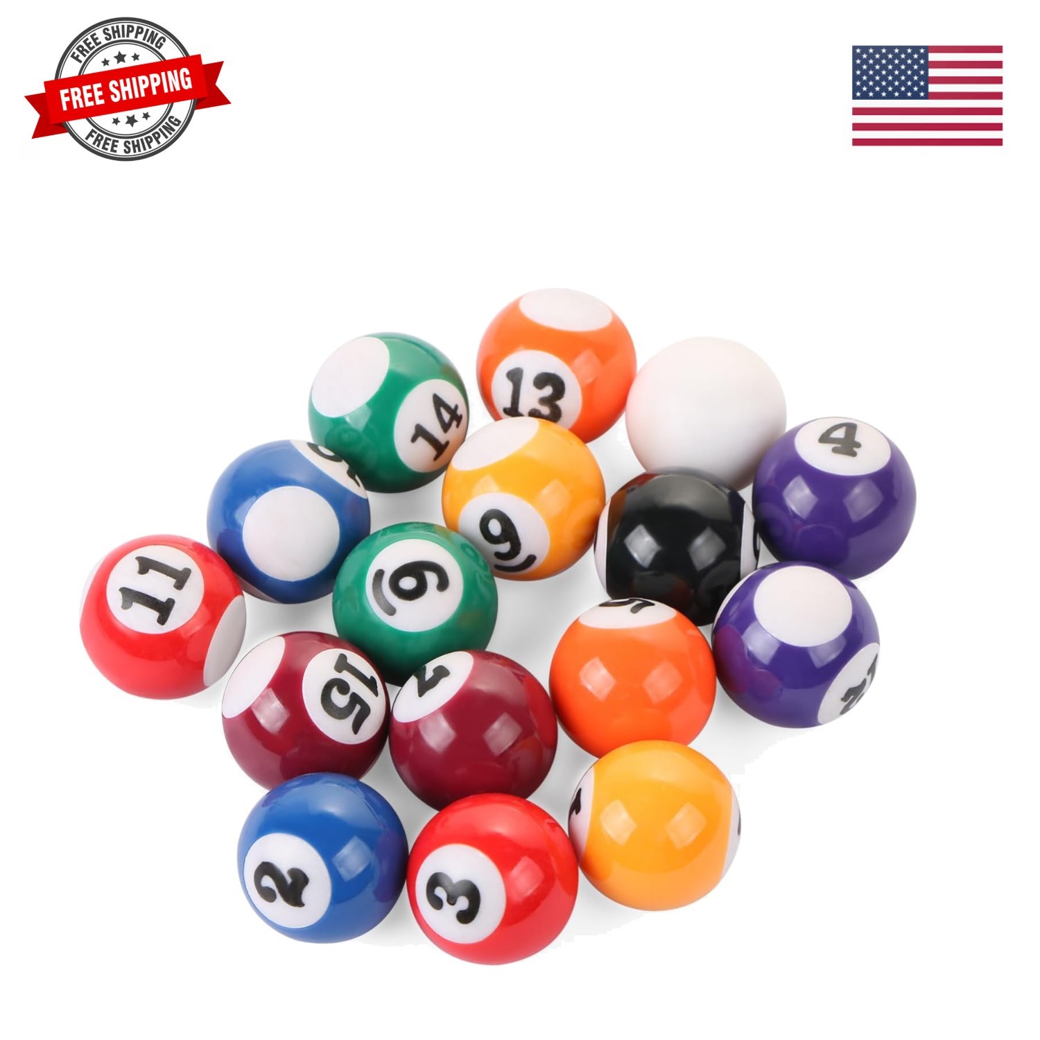 16-Piece Mini Billiard Balls Set – 25mm 0.98" Small Pool Balls for Table Game...