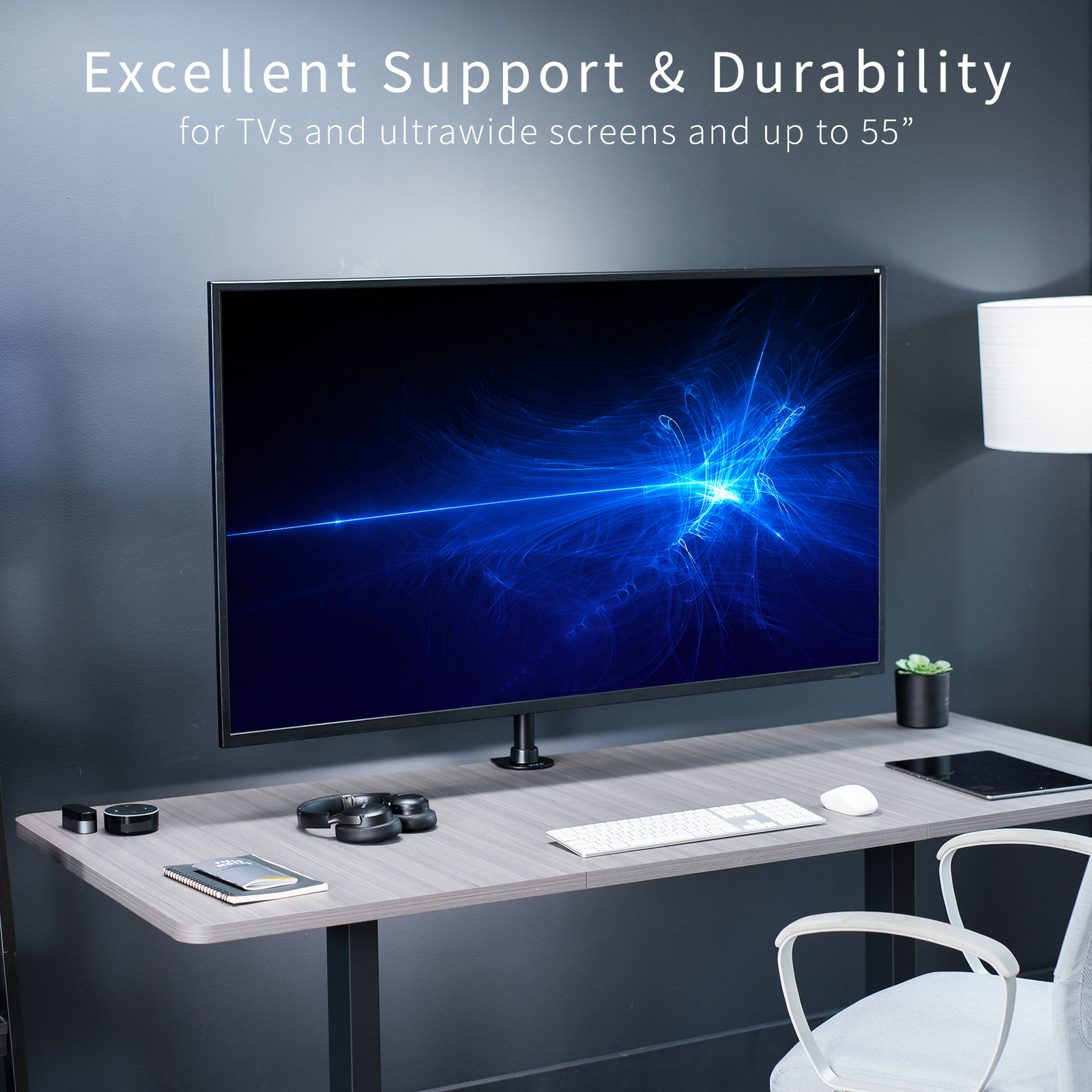 VIVO Ultra Wide Screen TV Desk Mount up to 55" Full Motion Television Stand