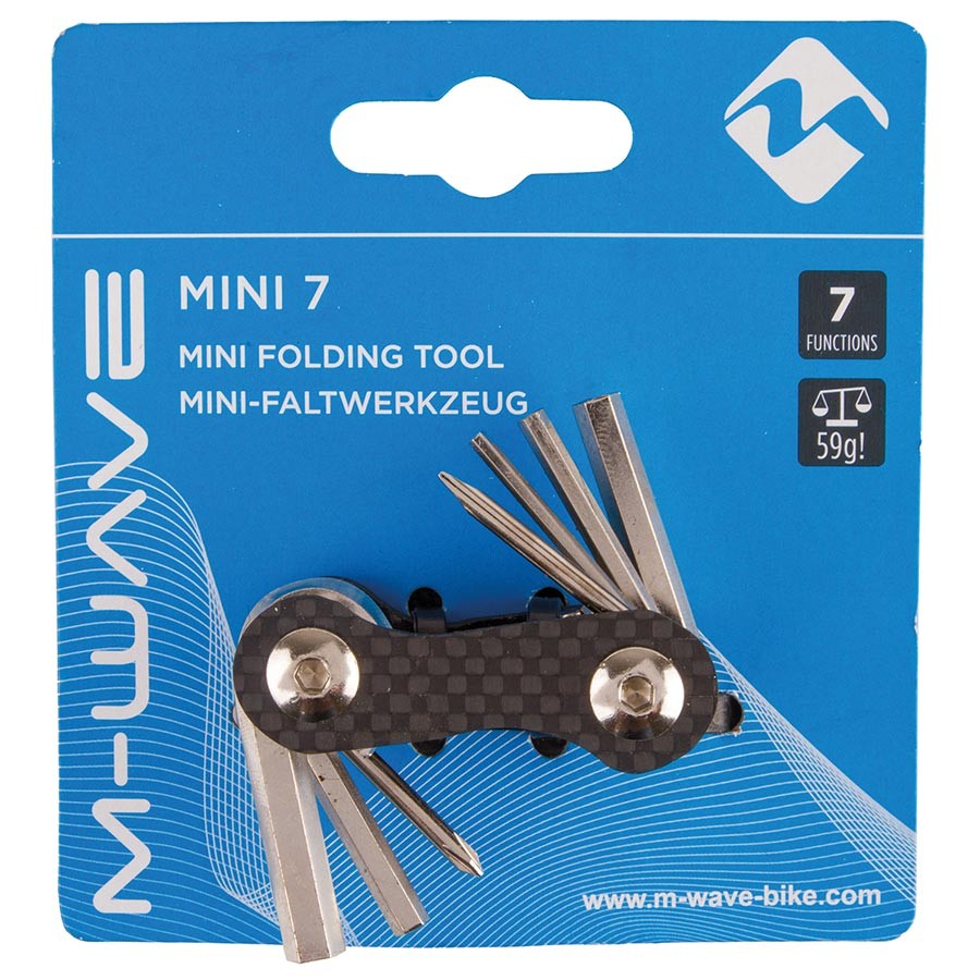 M-Wave Mini 7 Carbon Multi-Tools, Number of Tools: 7, Hex 2mm, 3mm, 4mm, 5mm,