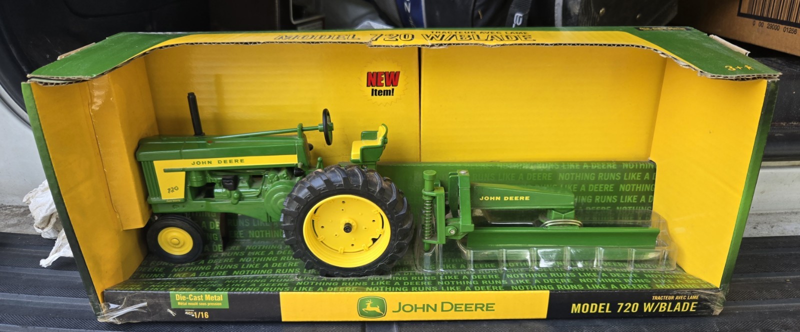 Ertl  1/16 Scale John Deere 720 Tractor with Blade Never Removed From Box