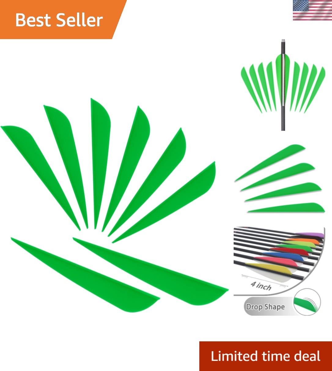 Lightweight 9-Color 4-Inch Archery Vanes, Durable 50-Pack for Accurate Shoots