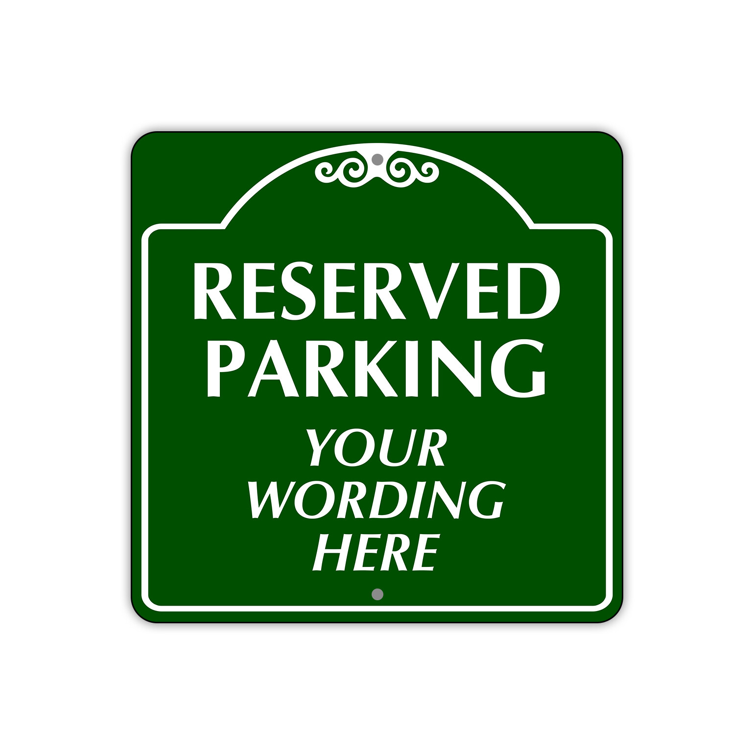 Custom Sign Reserved Parking Your Wording Sign Text Aluminum Metal 12"x12" Sign