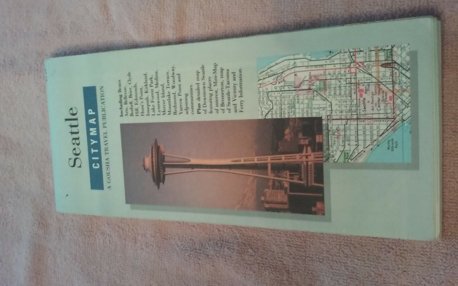 Seattle City Map by Gousha: 1991