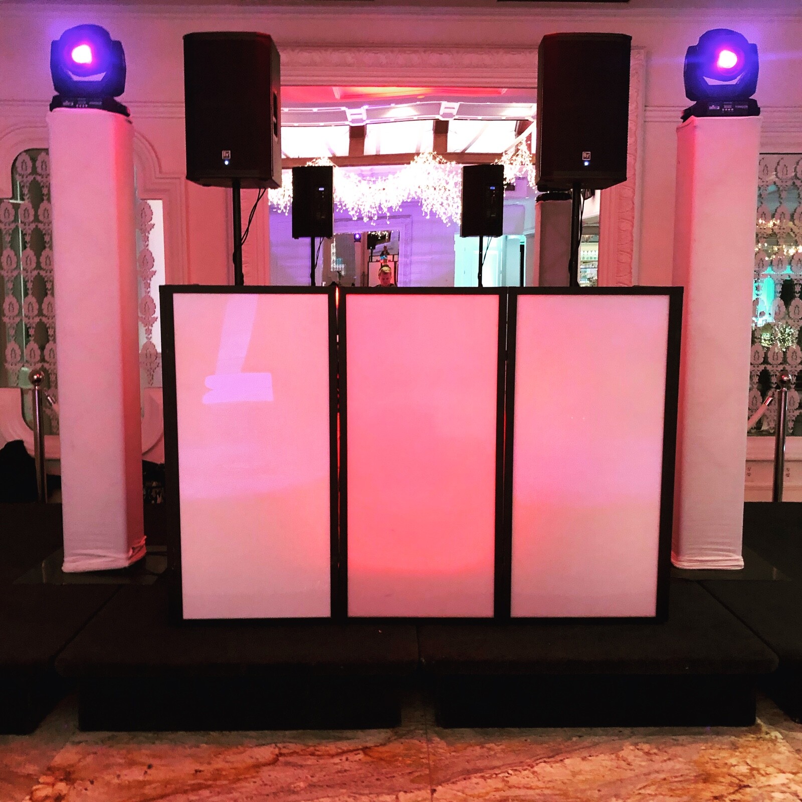 4 Panel White and Black Plexiglass DJ Facade | DJ Frontboard | Dj Equipment
