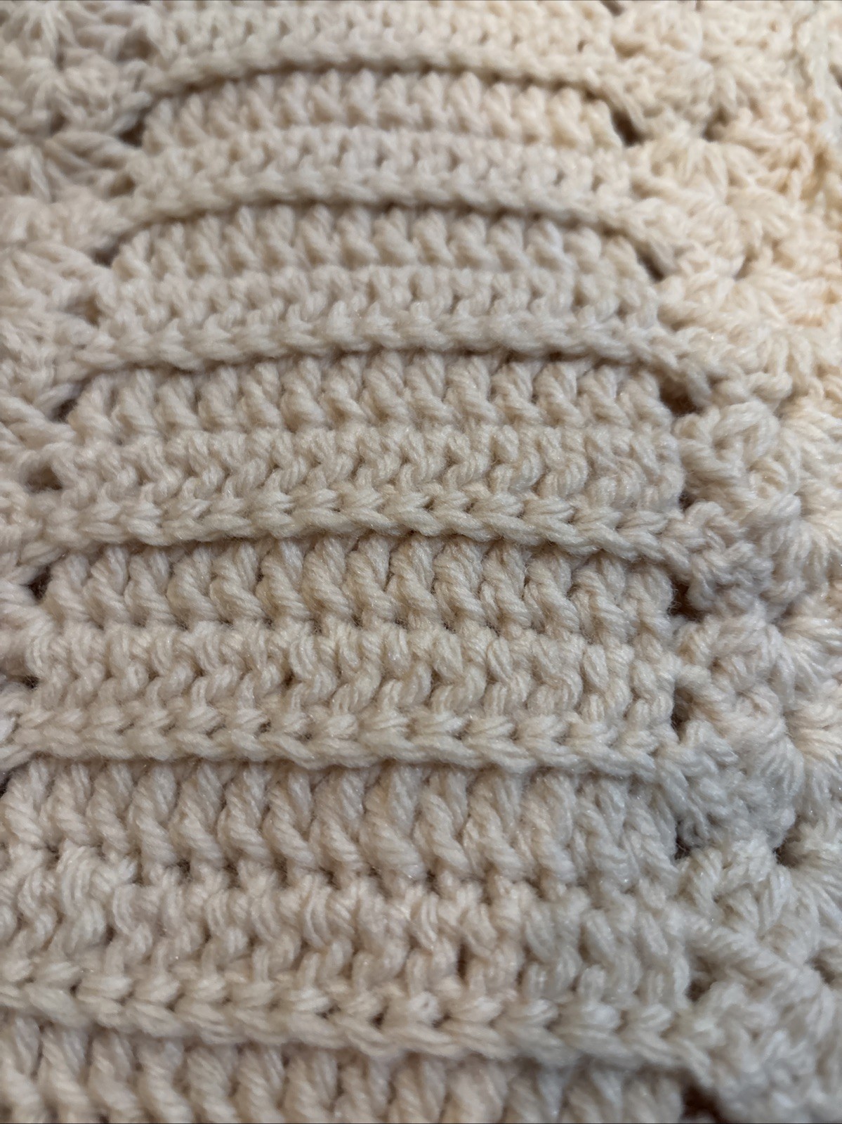 Vintage Crochet Neck Scarves Handmade Machine Washable Cotton 80”x7”￼