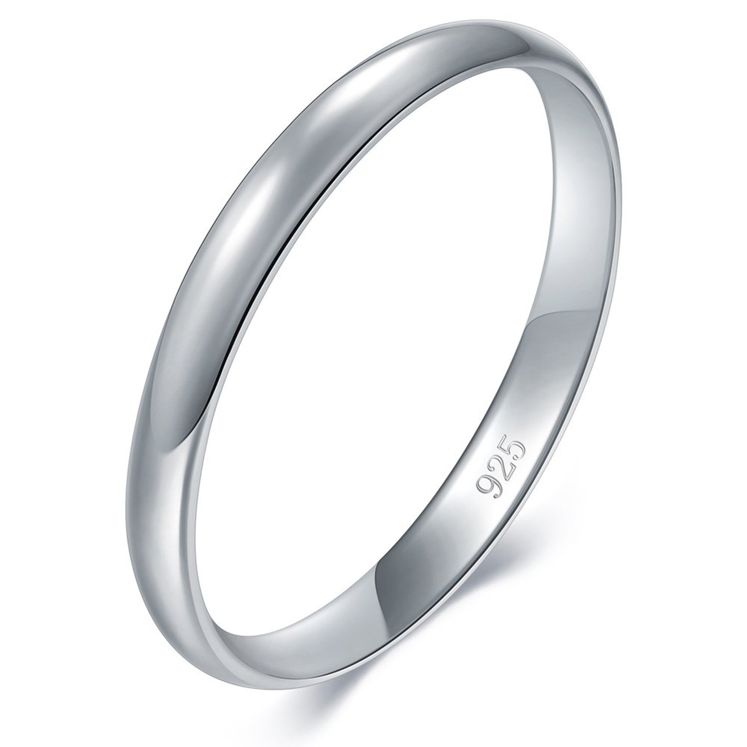 BORUO 925 Sterling Silver Ring| 14K Gold Plated Waterproof Stacking Rings| Pl...