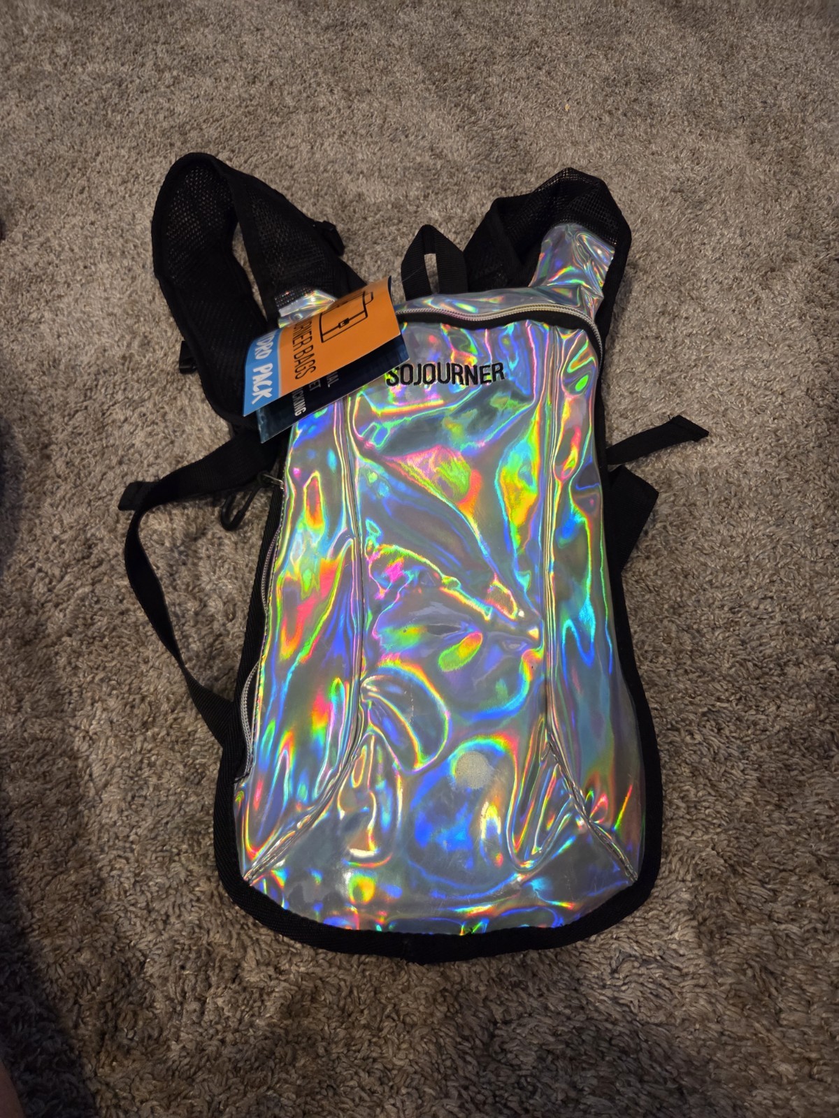 Sojourner Hydration Backpack Holographic Silver Reflective 2L Bladder Run Hiking