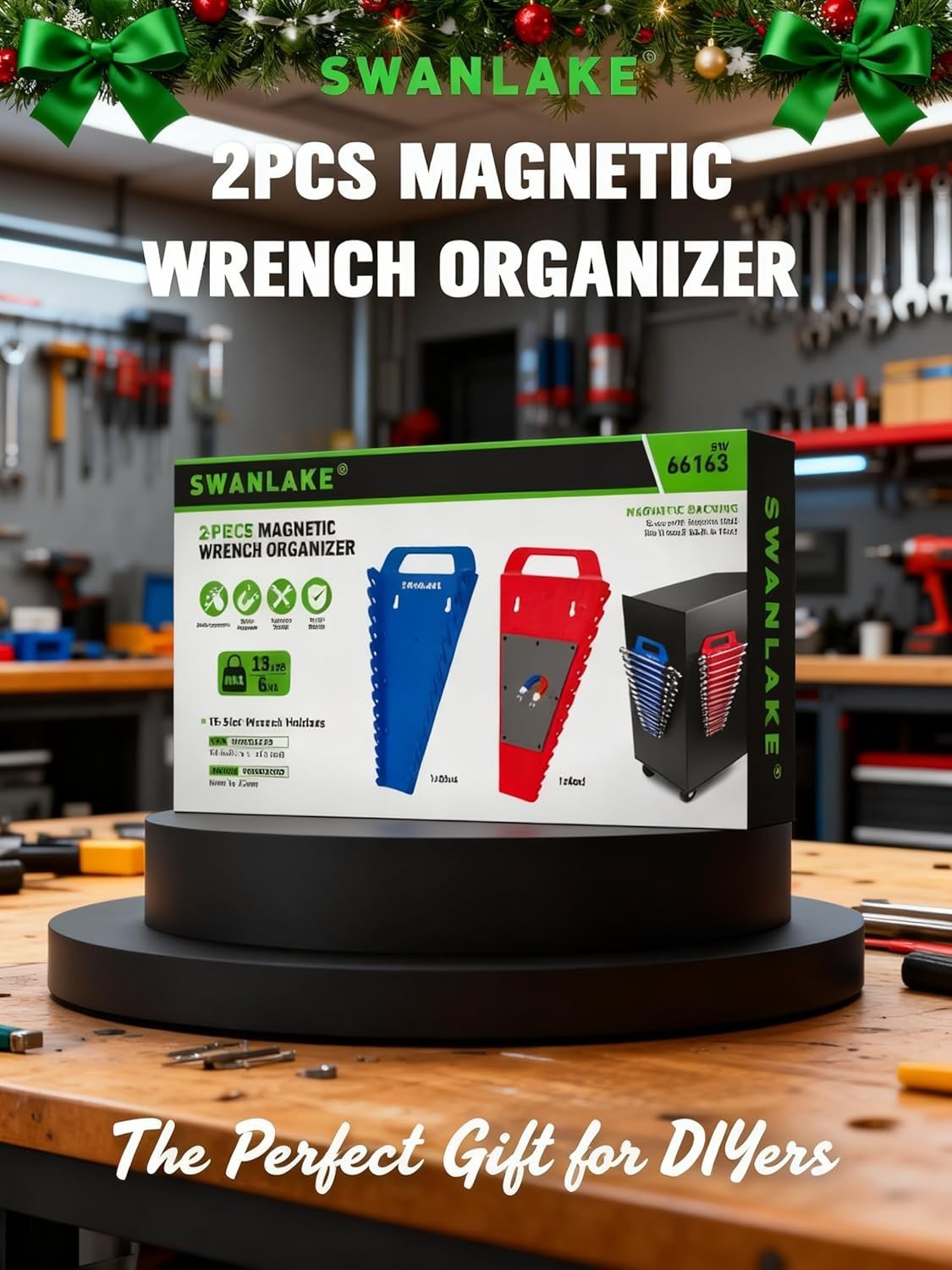 Compact and Color-Coded Wrench Organizer - 2-Pack for 30 Tools - Magnetic
