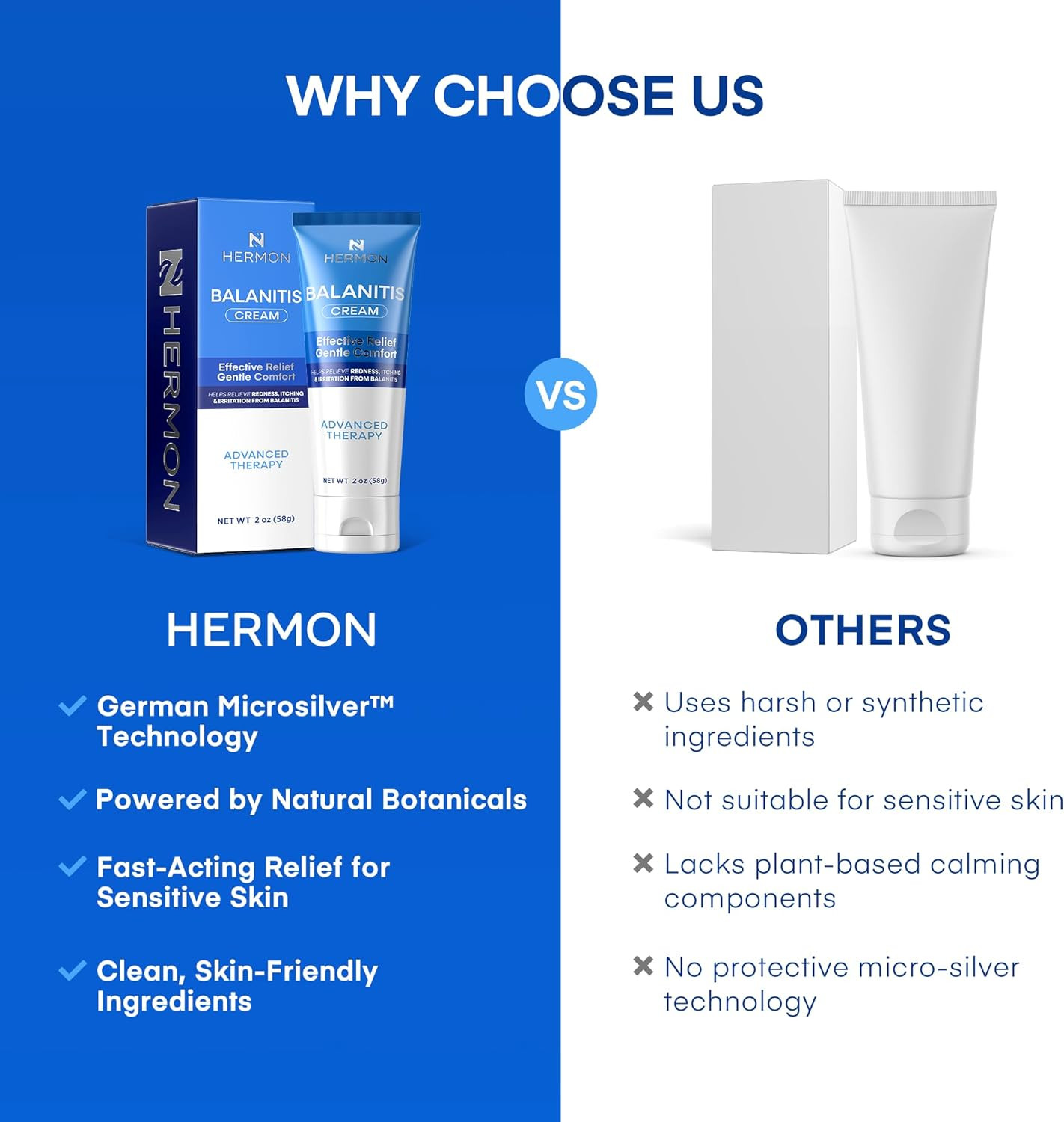 Hermon Balanitis Relief Cream: Balanitis Treatment for Men, Natural Soothing Oin