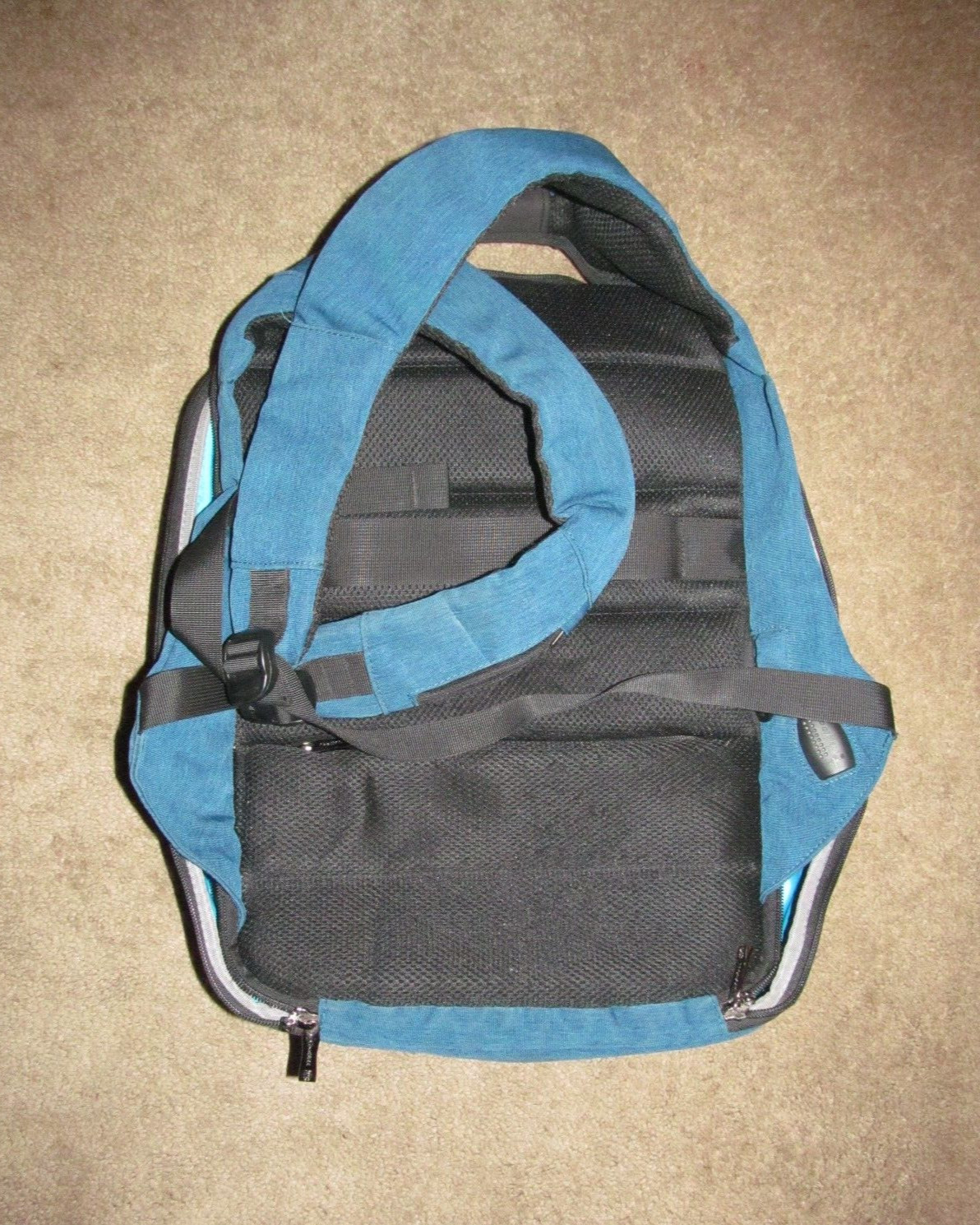 CoolBELL USB Charging Laptop Protection Backpack Blue/Gray