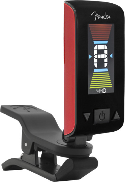 Genuine Fender Original Clip-On Color LCD Tuner for Guitar, Banjo - FIESTA RED