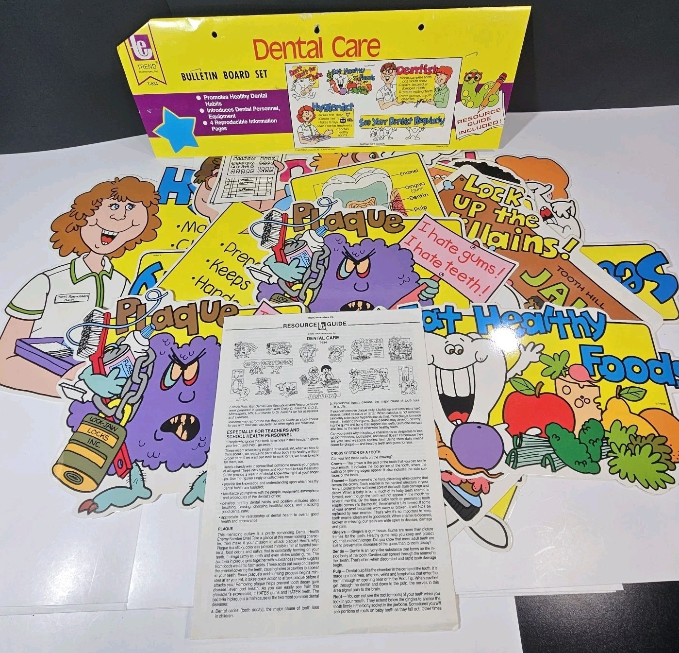 Vtg 1982 Trend Enterprises Bulletin Board Set Dental Care Complete Wall Decor