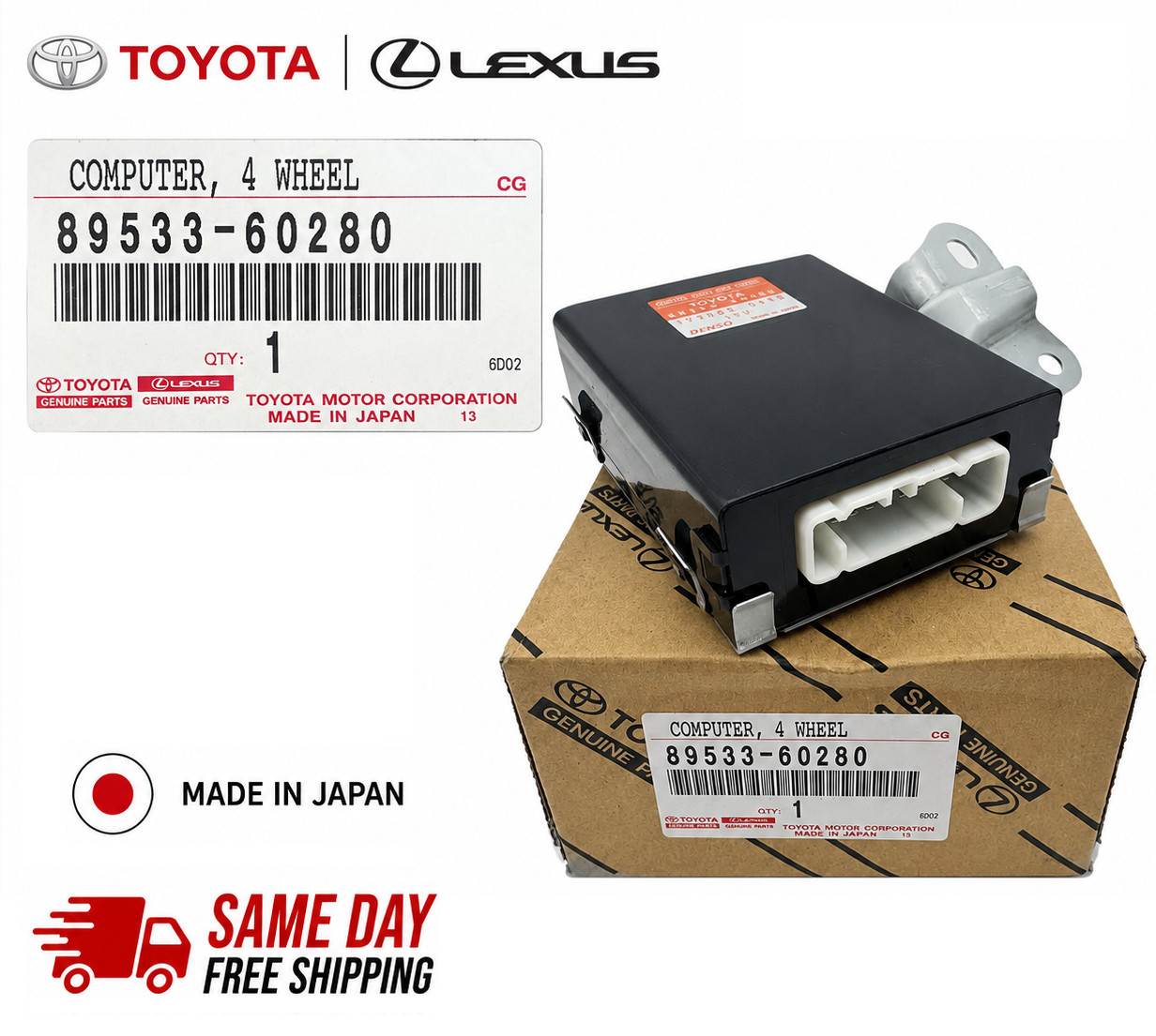 89533-60280 Toyota Genuine COMPUTER, 4 WHEEL DRIVE CONTROL, NO.2 NEW OEM