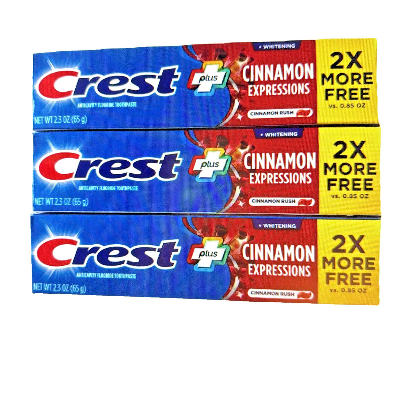 16  CREST Plus Cinnamon Expressions CINNAMON RUSH + Whitening Toothpaste 2.3 oz