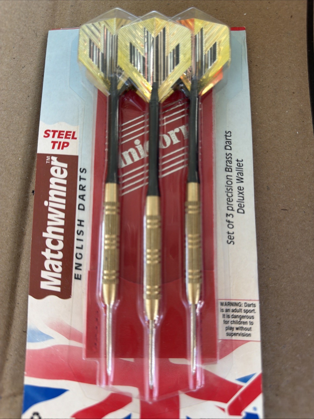 NEW! Vtg. 1993 UNICORN Steel tip Brass Darts English Sportcraft 14 Gram