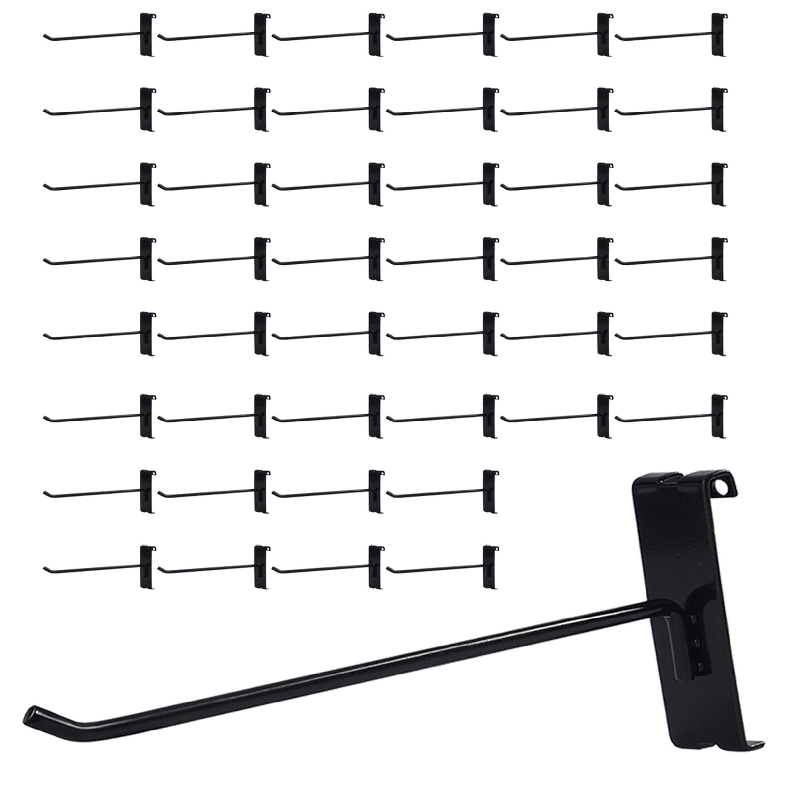 50 PCS 8 Inch Heavy Duty Black Gridwall Hooks Display Panel Hangers Retail