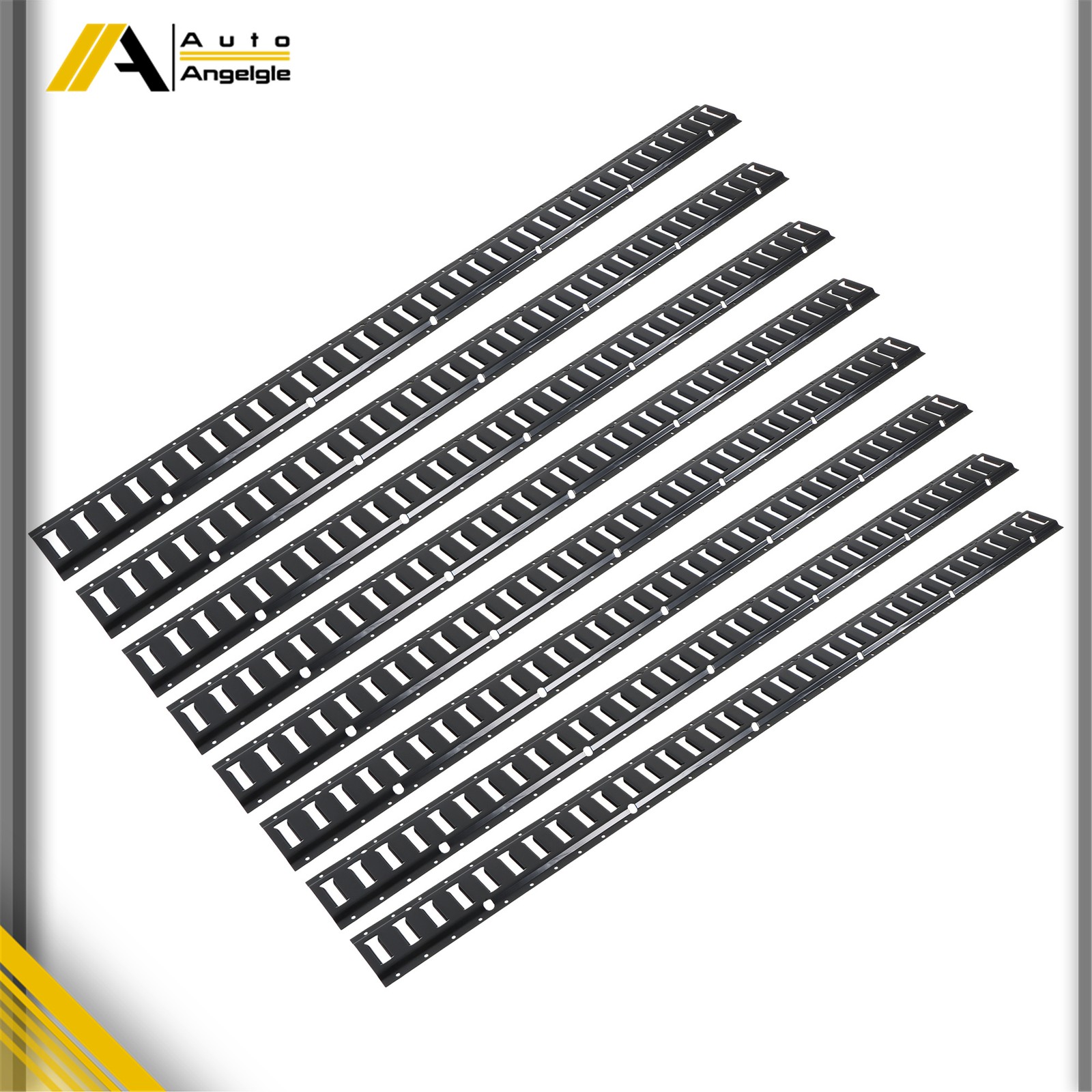 Powder Coated Steel E Track 8 Rails 6 Ft Each Black Fit For Warehouse Storage