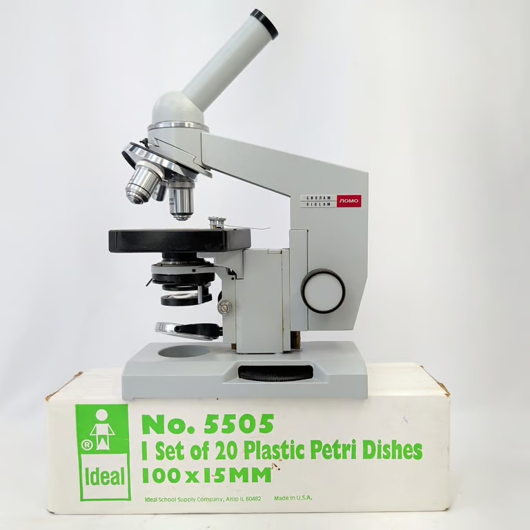 LOMO Biolam C11 Microscope Vintage Soviet USSR Biological Lab Student Pre-Owned