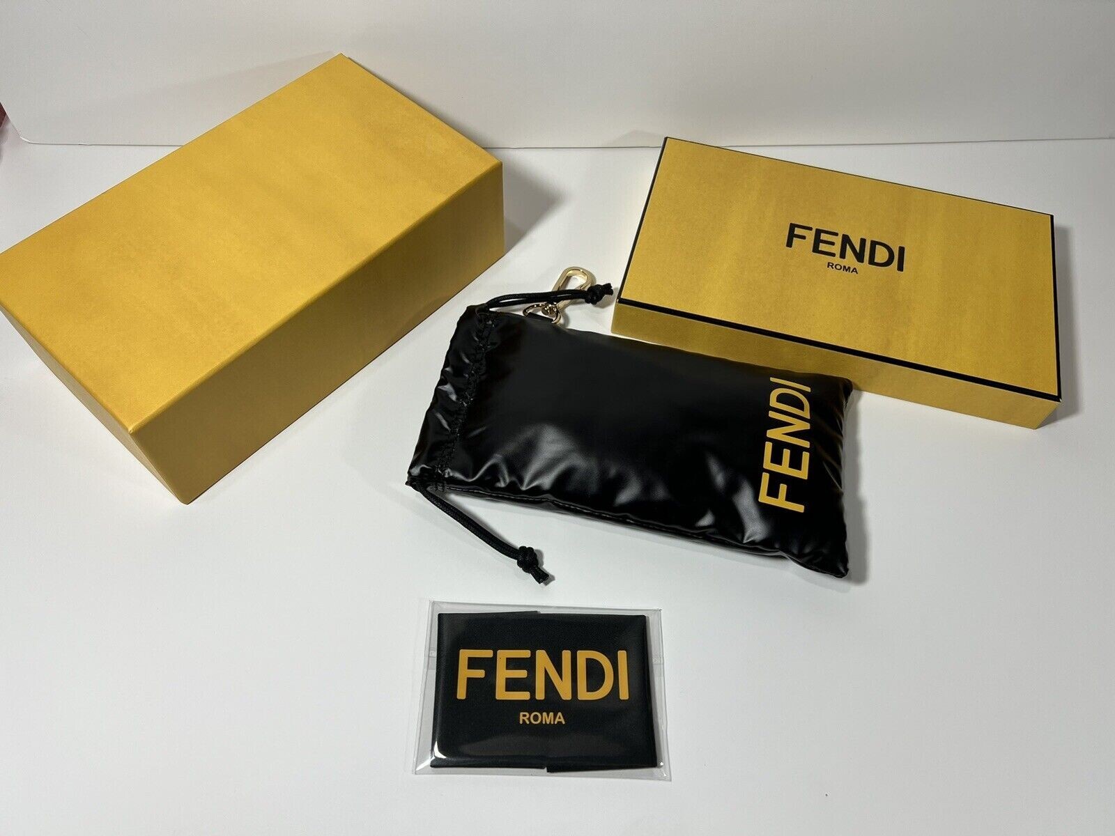 NEW Fendi Roma Sunglasses Eyeglasses Box Black Soft Case Pouch Cloth Authentic