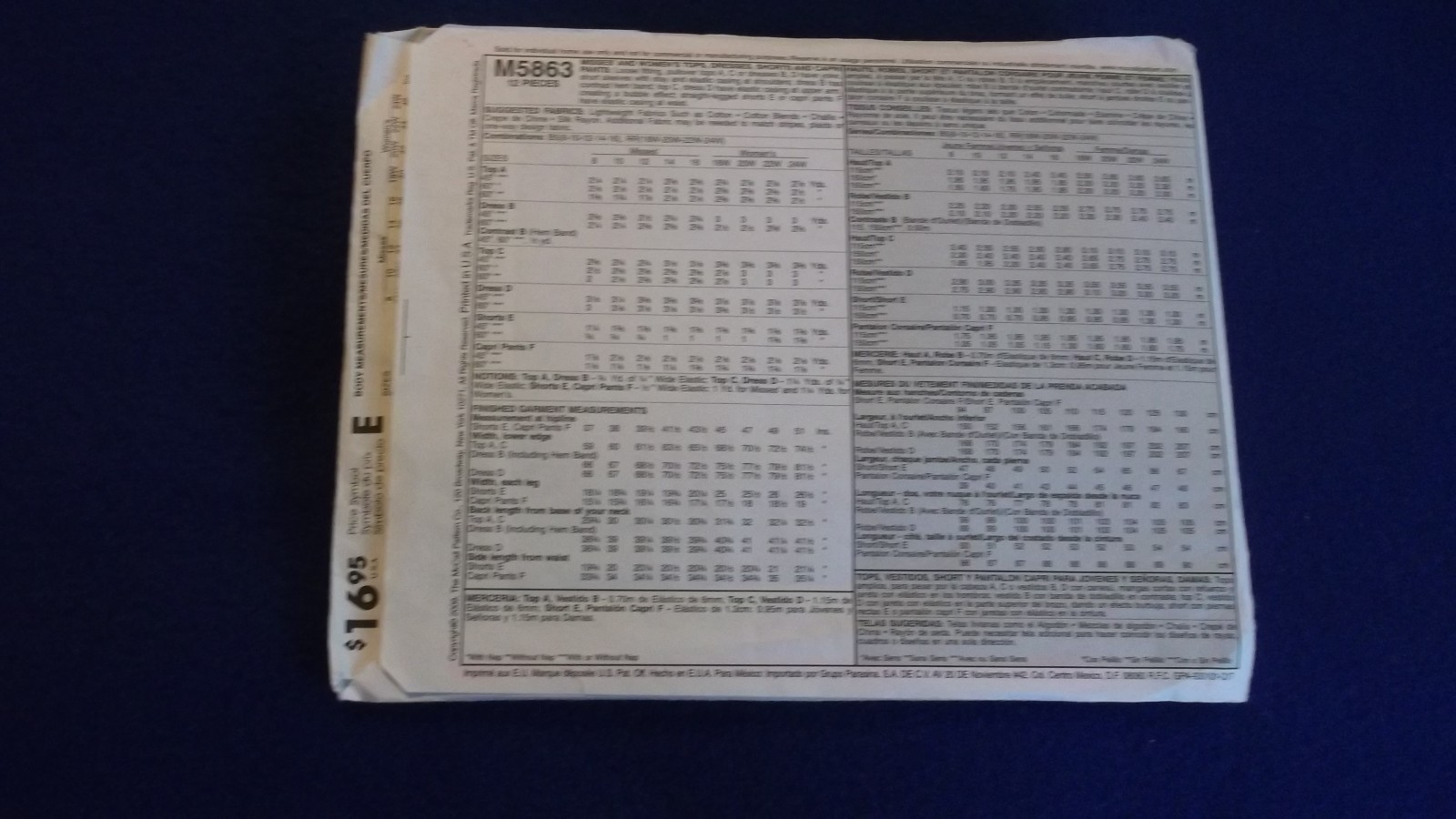 McCall's Patterns (W) ~ All Patterns are Size 8-16 * ~ * ~ * ~ * ~ Listing 7236