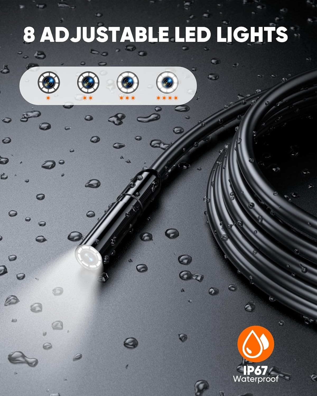 4.3 Inch Endoscope Inspection Camera with Dual Lenses and USB Type C Interface