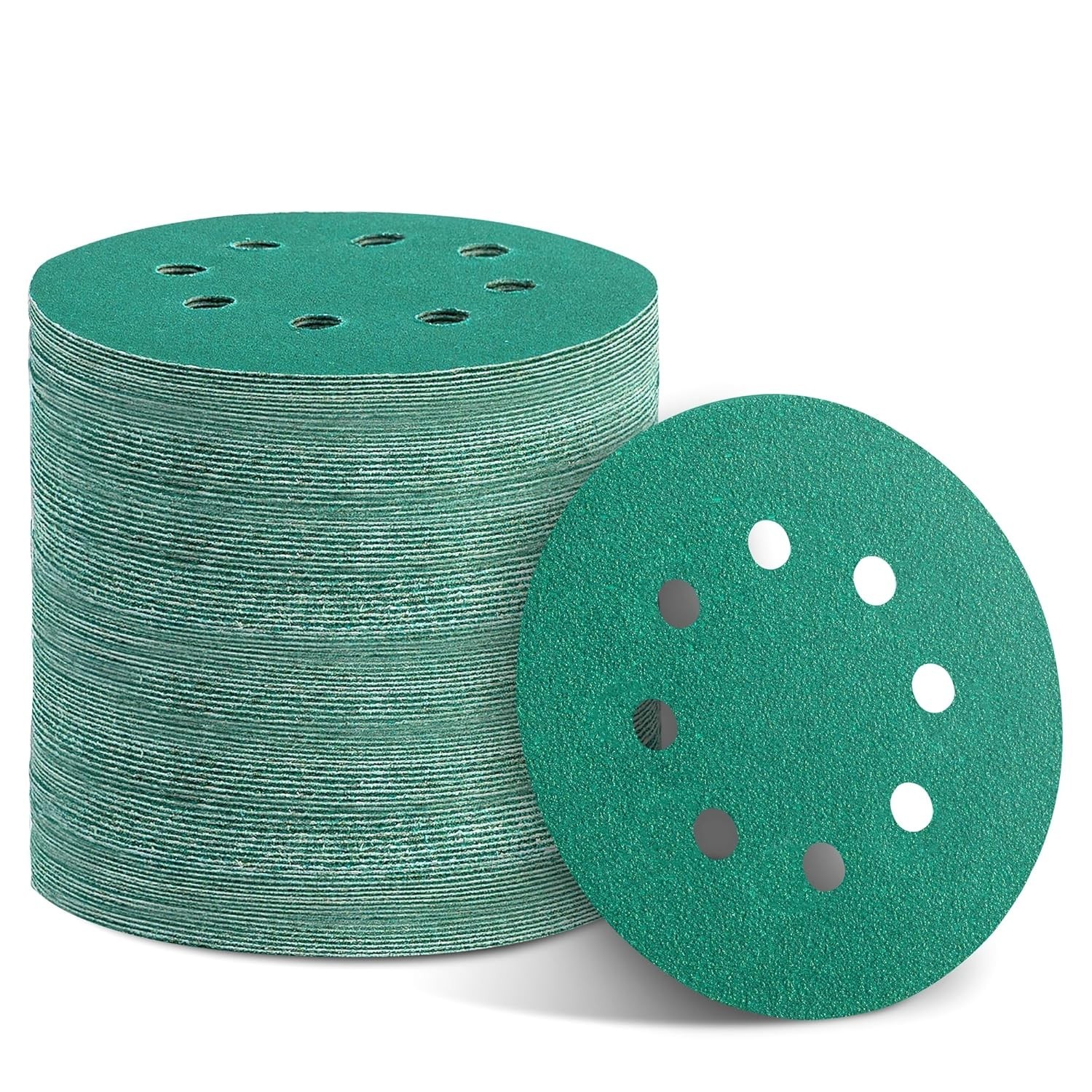100 Pcs, 60 80 100 120 150 180 240 320 400 600 Grit, 5-Inch 8-Hole Sanding Discs