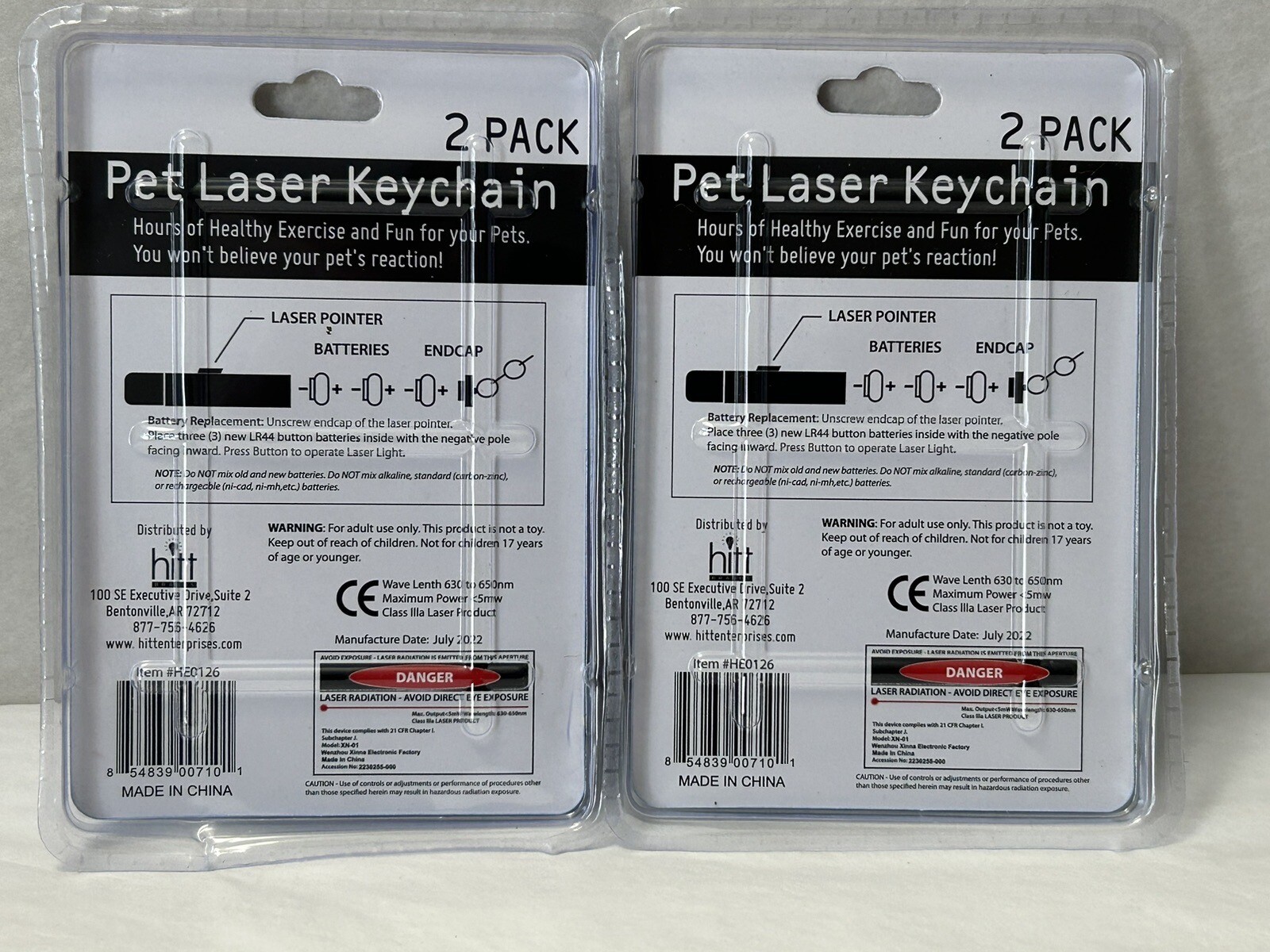 New Cat Laser Pointer Keychain Teaser Flashlight Dog Pet Light 4-PACK