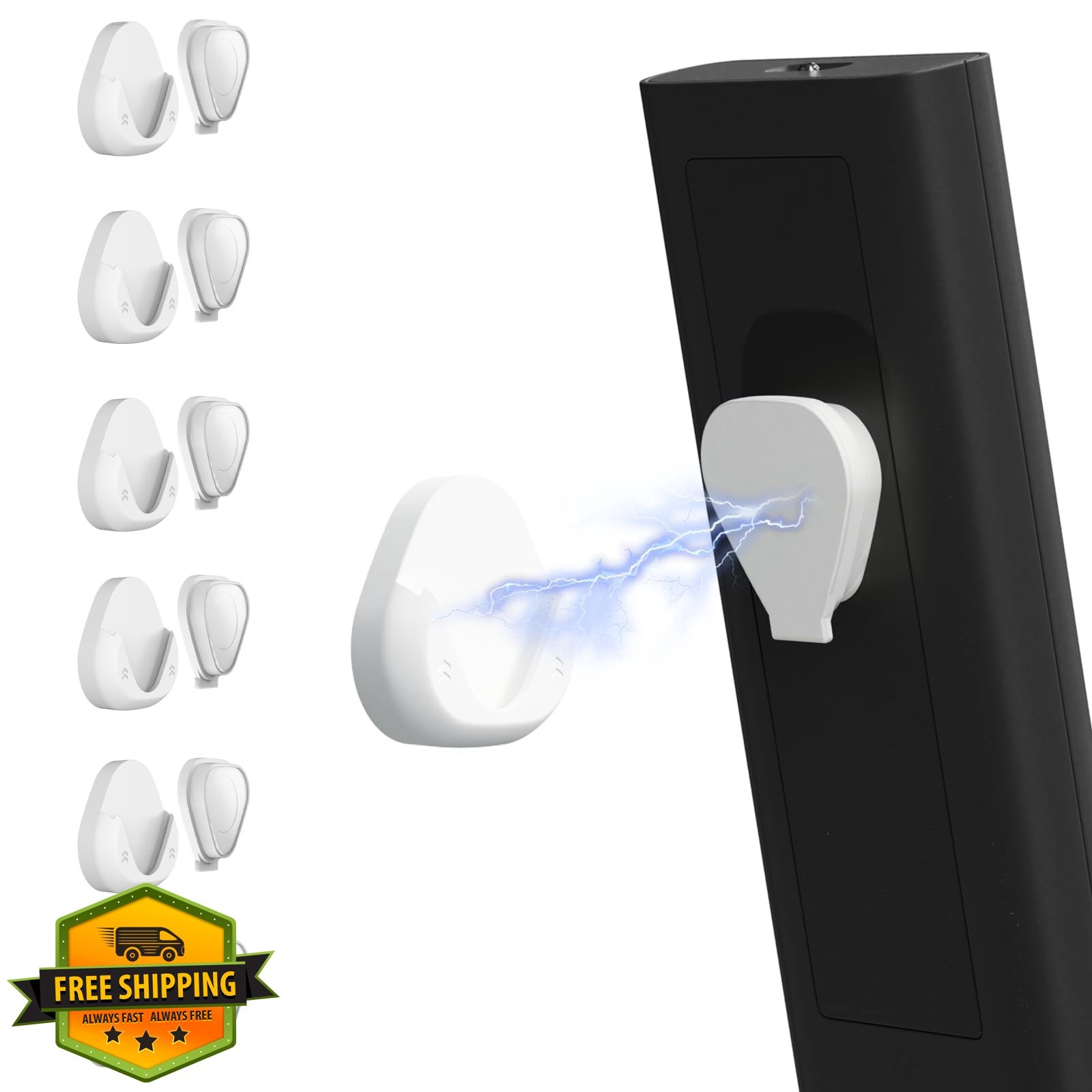 JUMEIHUI 6 Pack White Magnetic Remote Holder, Wall Mount Organizer