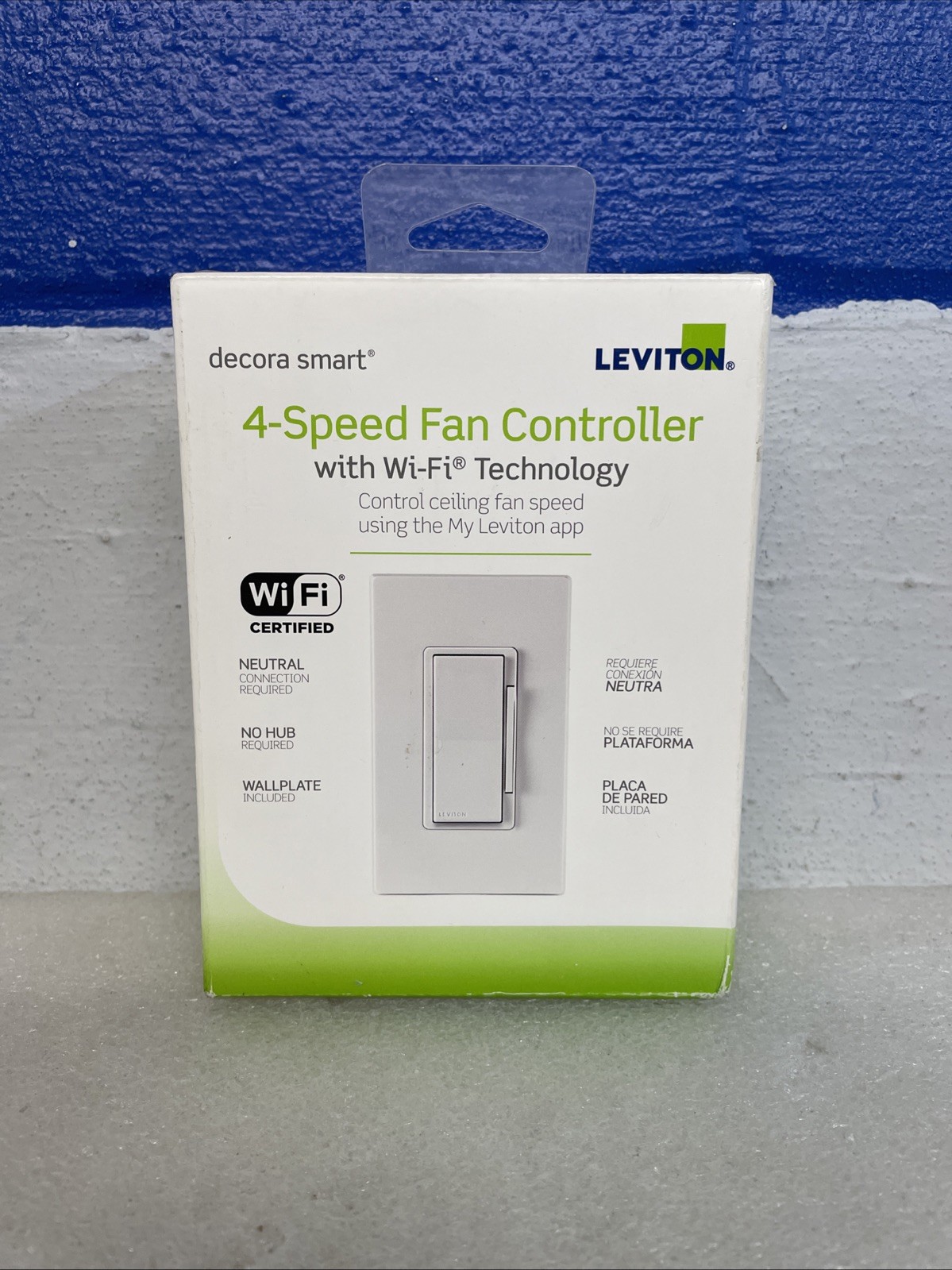 Leviton Decora Smart 4-Speed Ceiling Fan Controller Wi-Fi DW4SF-1RW New
