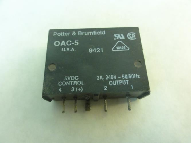 208249 Old-Stock; Potter & Brumfield OAC-5 Output Module; 5VDC; 3A; 240V