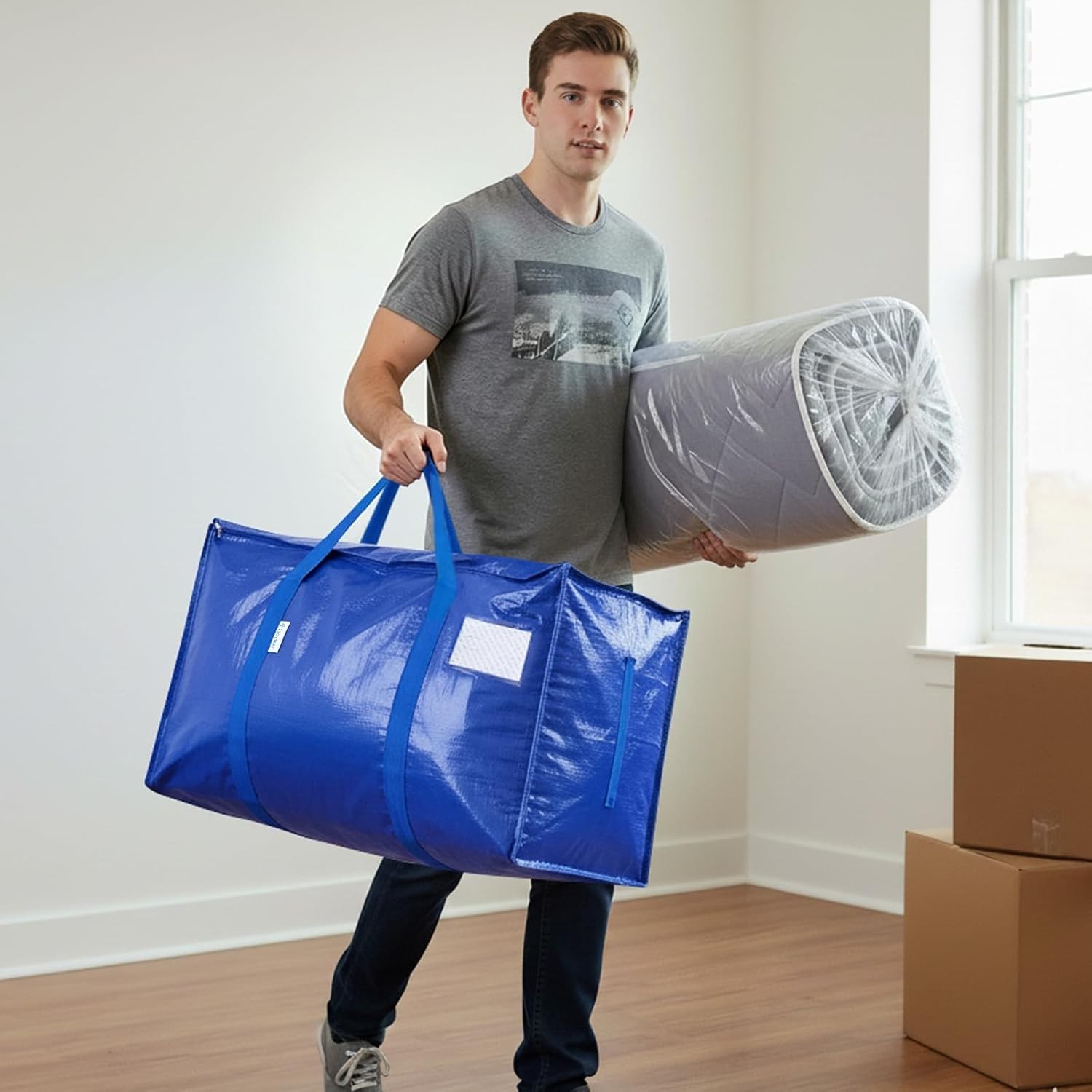 4 Pack Heavy Duty Water-Resistant Moving Bags - Extra Large Storage Solution