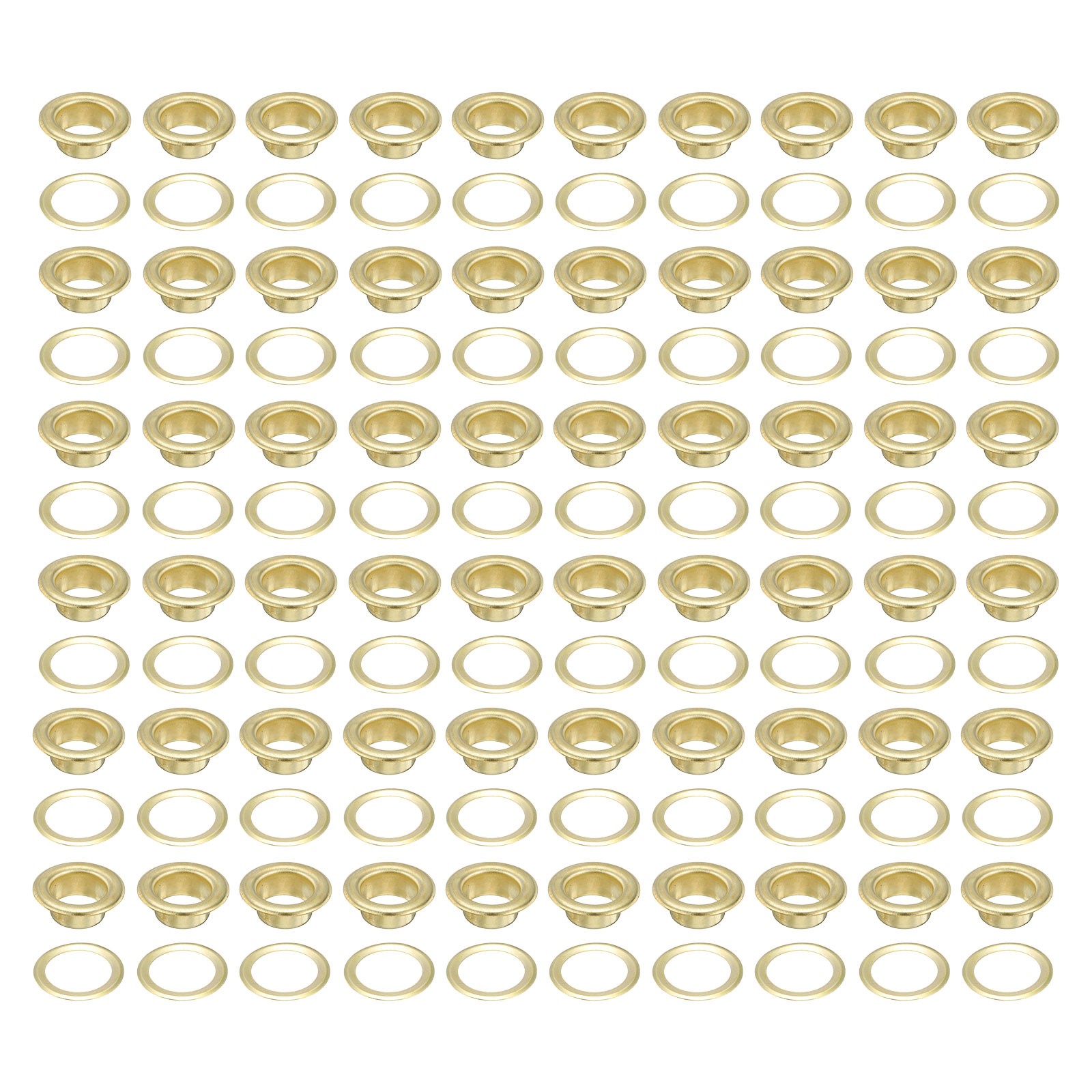 Grommet Eyelet Kit 100pcs  12mm Inner Dia, Gold